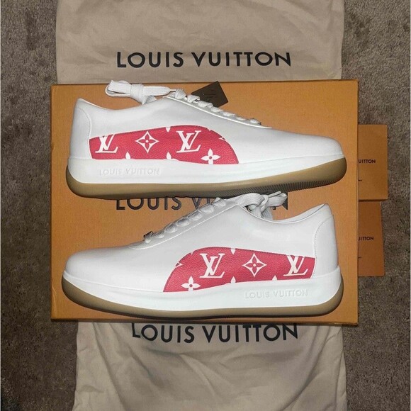 Size 9.5M- Supreme x Louis Vuitton Sport Sneaker Monogram Red